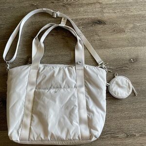Fabletics White Tote Bag with Coin Pouch